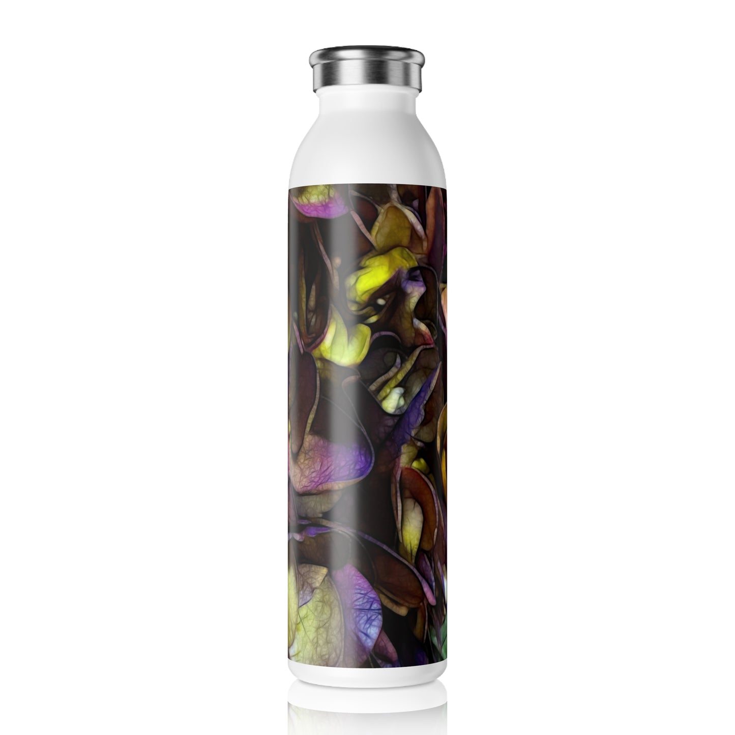 October Flowers 4 Slim Water Bottle - Stylish Hydration on the Go