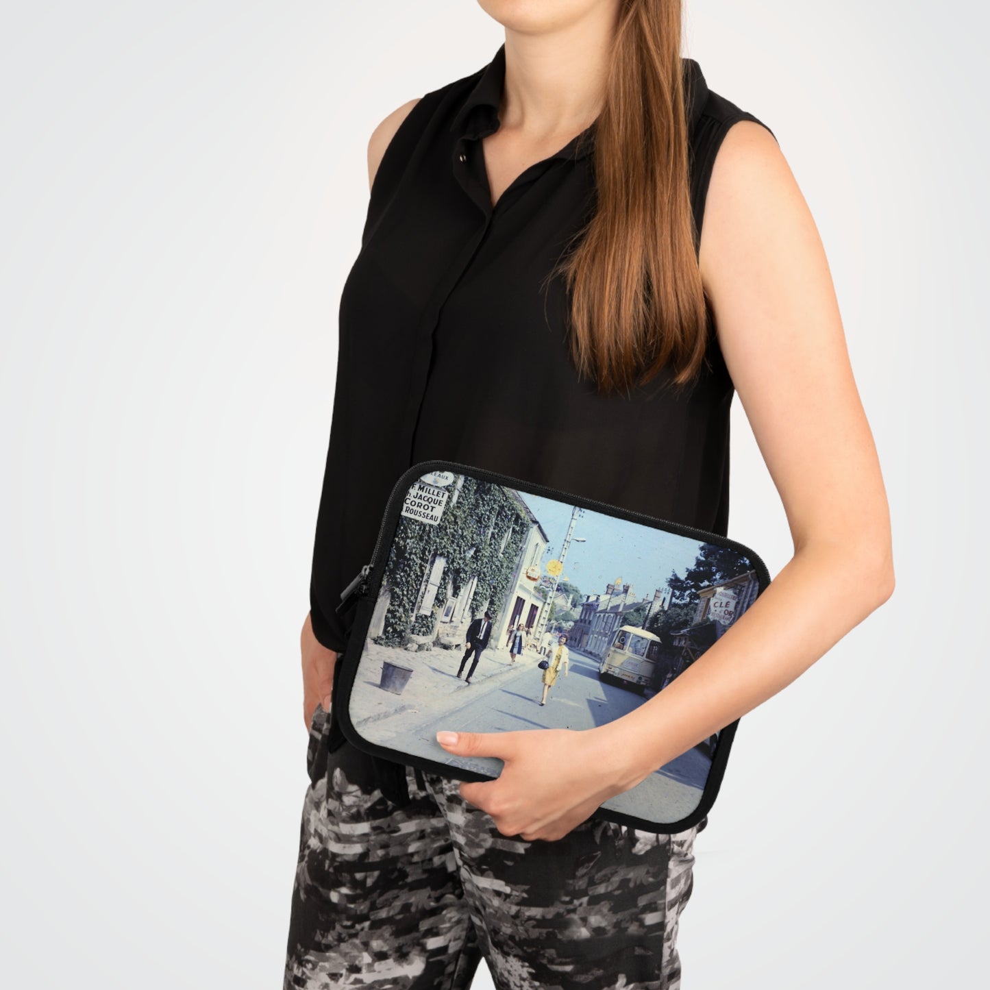 Vintage Paris Shopping Laptop Sleeve