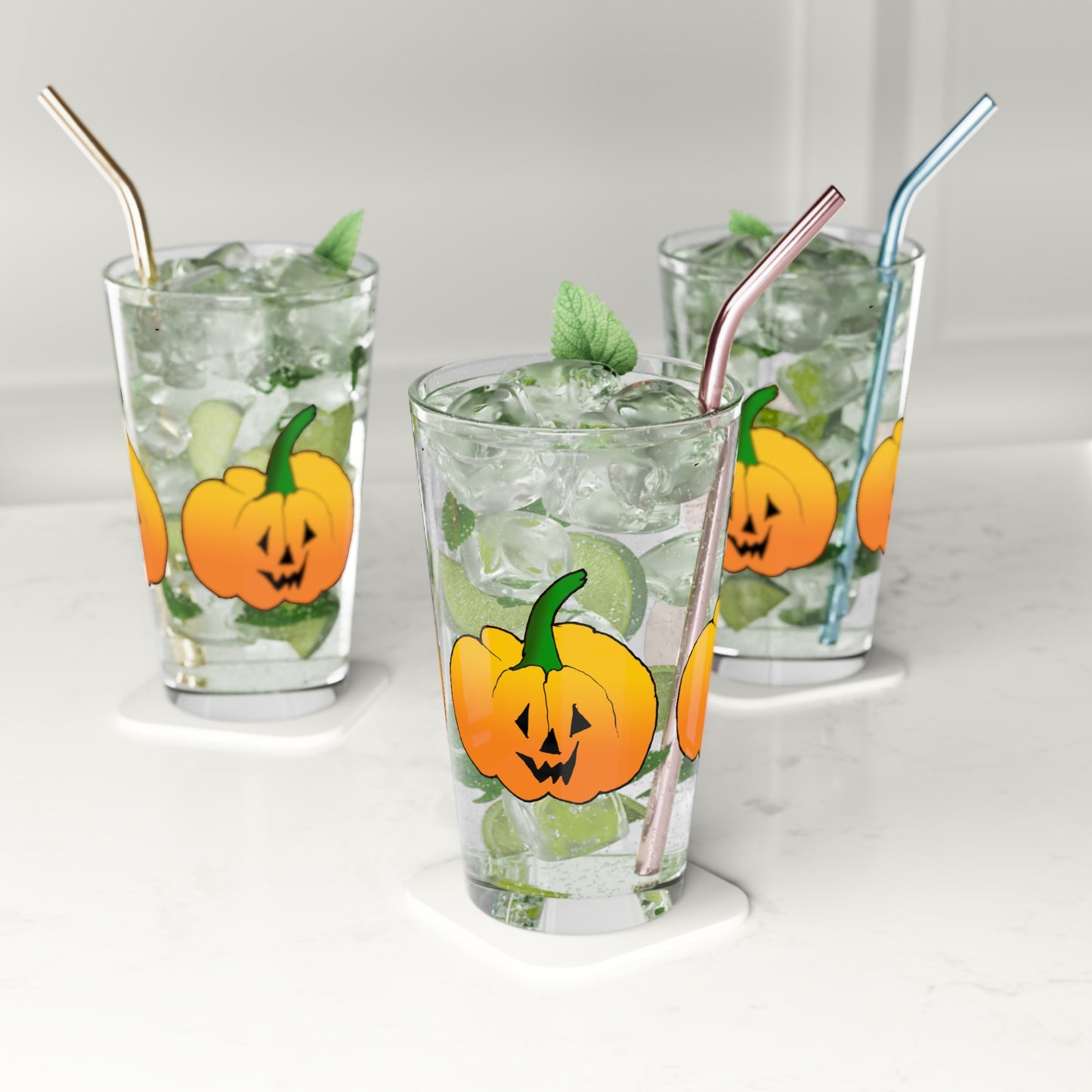 Jack O Lantern Pint Glass, 16oz
