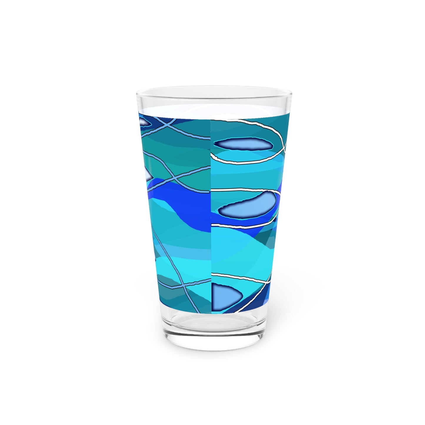 Wavy Blue Pint Glass, 16oz