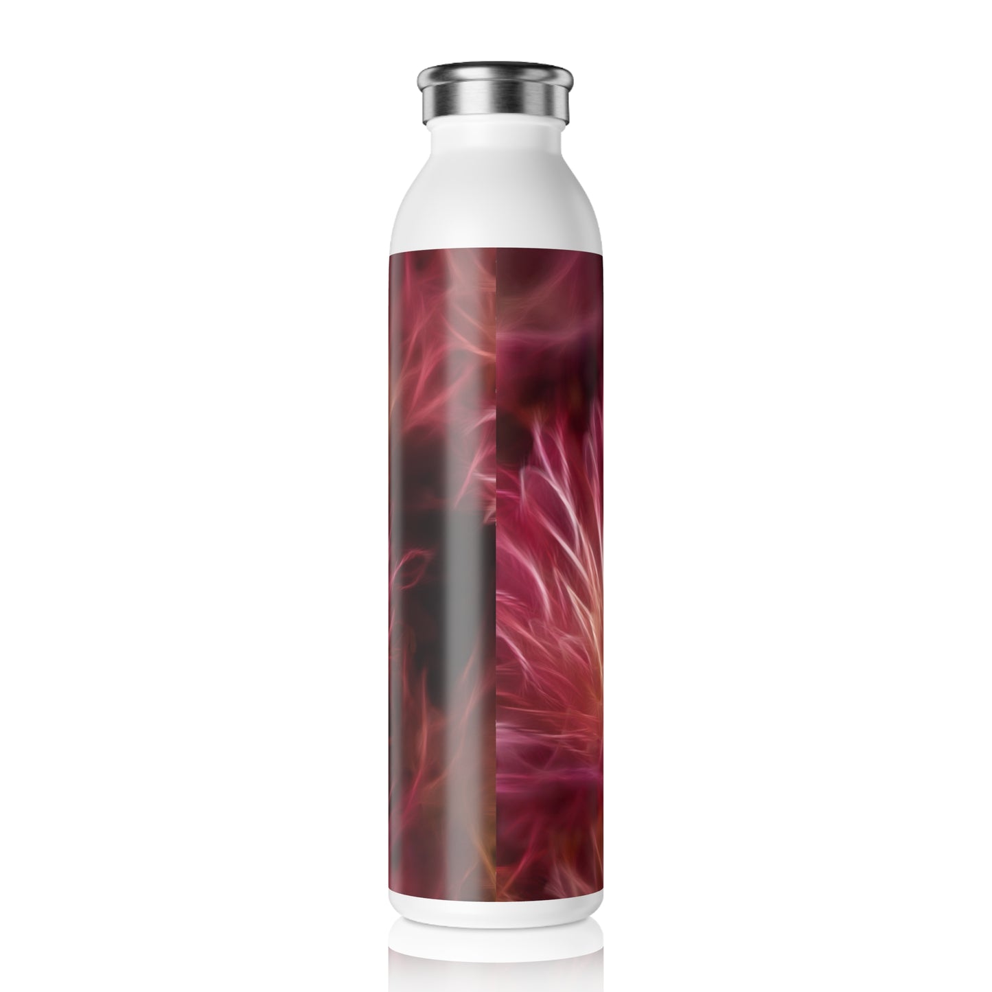Slim Water Bottle — Abstract Pink Floral Energy Stainless Steel Bottle