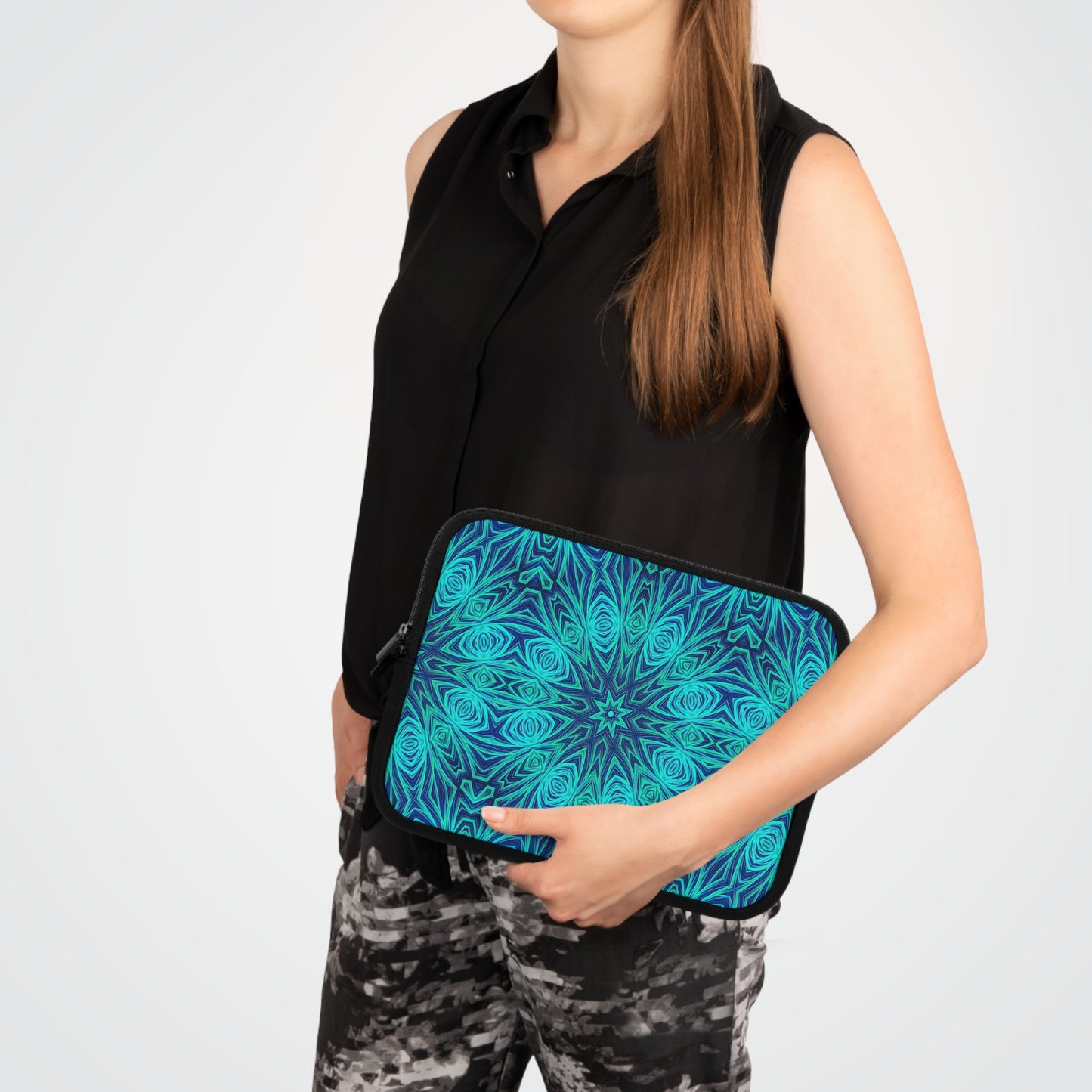 Blue Ice Kaleidoscope Laptop Sleeve