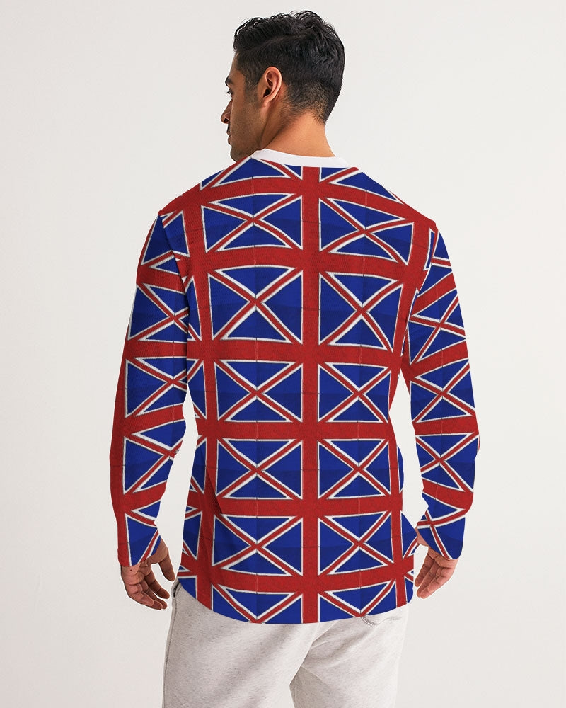 British Flag Pattern Men's All-Over Print Long Sleeve Sports Jersey