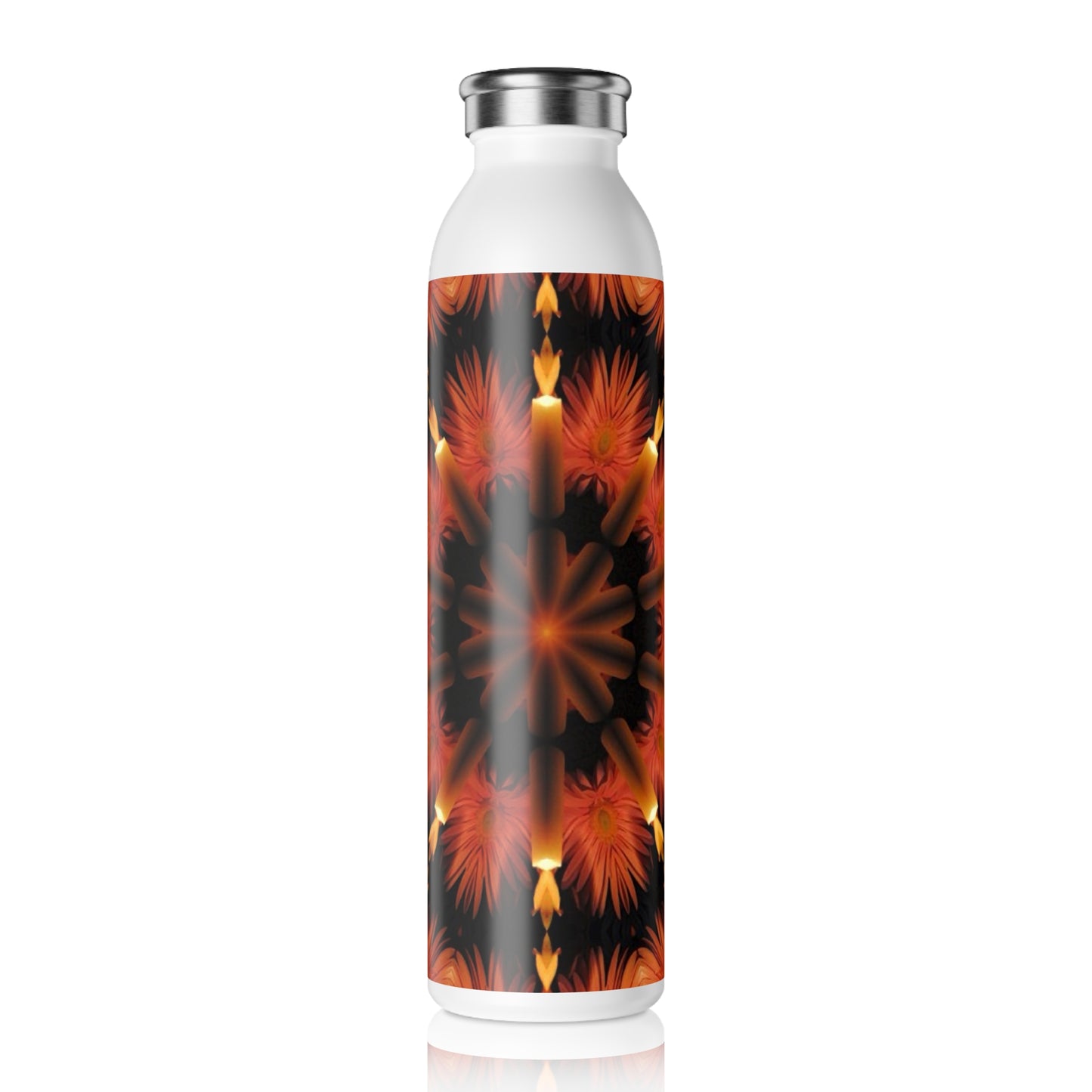 Candle Flower Kaleidoscope Slim Water Bottle | Stylish Hydration for Yoga, Travel, Gifts, and Daily Use