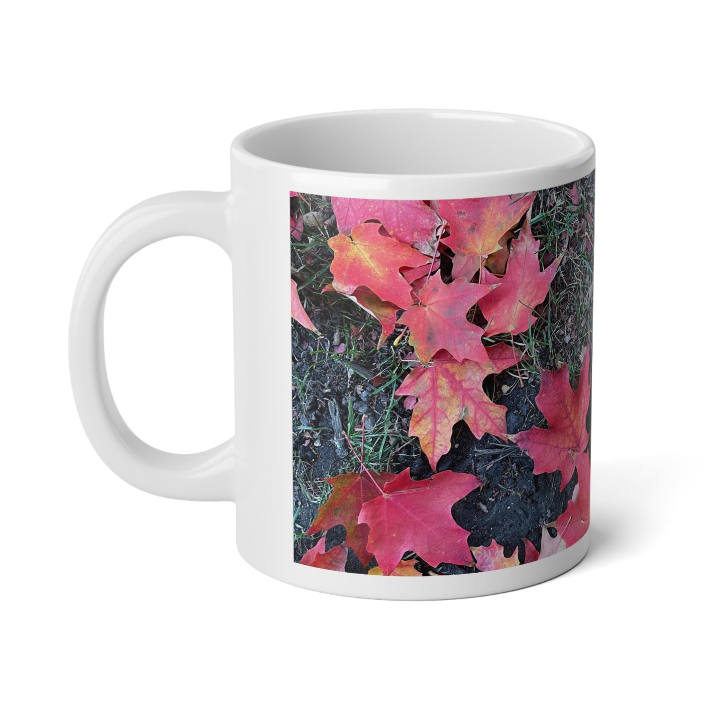 Maple Leaves 4 Jumbo Mug, Fall Coffee Cup, 20oz Ceramic Mug, Seasonal Drinkware, Rustic Home Decor, Perfect Gift for Fall Enthusiasts