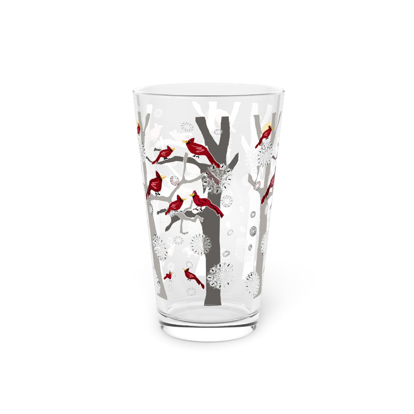 Cardinals In The Snow Pint Glass, 16oz