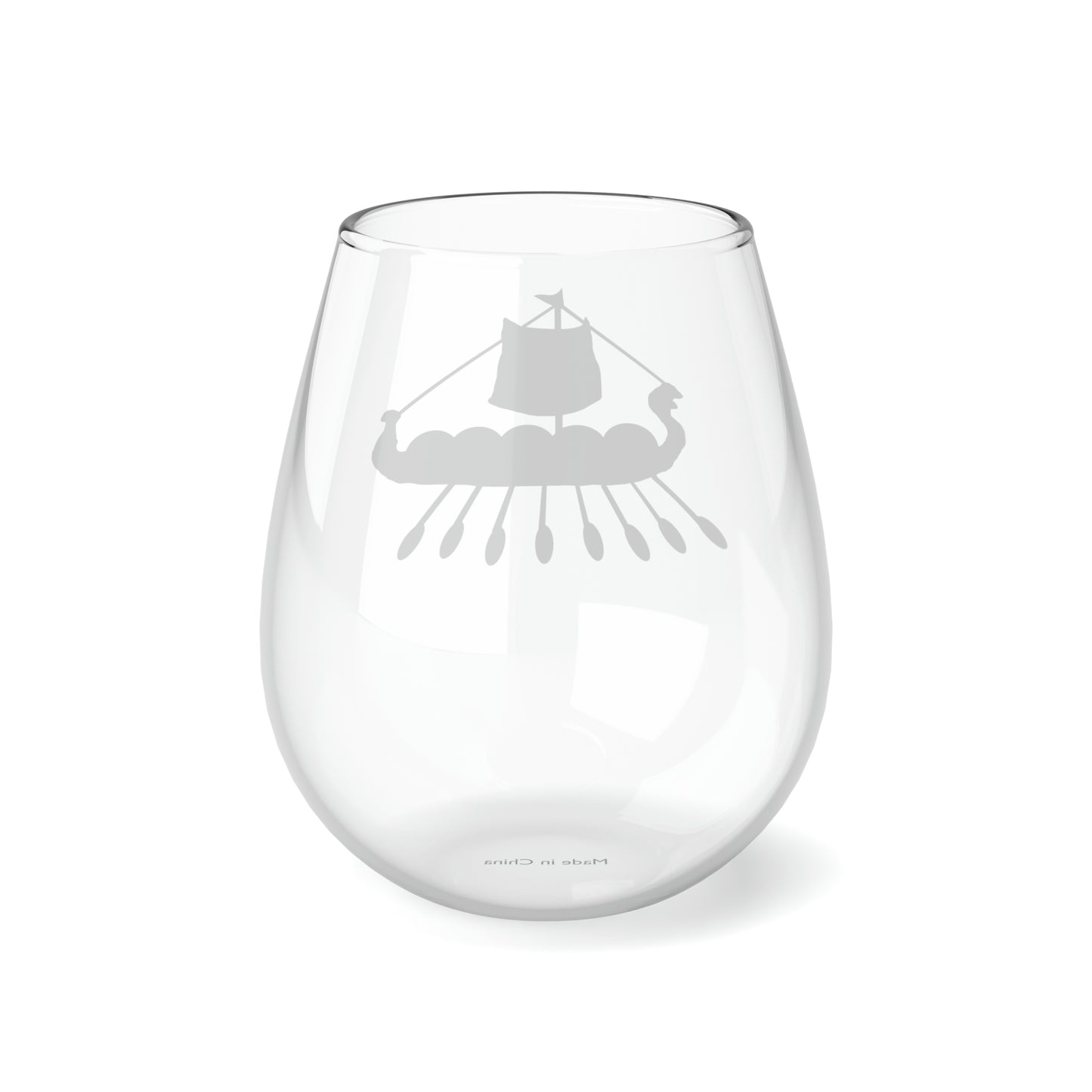 Viking Ship Stemless Wine Glass, 11.75oz