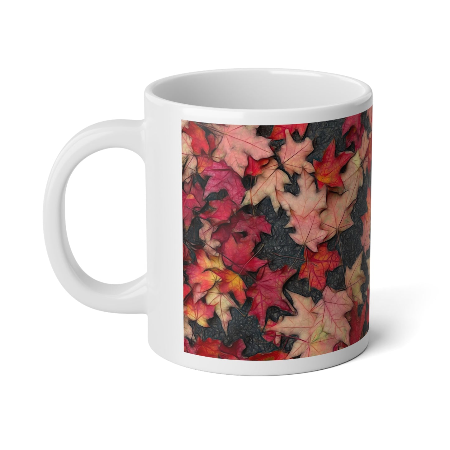 Maple Leaves in October 2 Jumbo Mug - 20oz Coffee Cup, Fall Decor, Seasonal Gift, Cozy Drinkware, Thanksgiving Mug