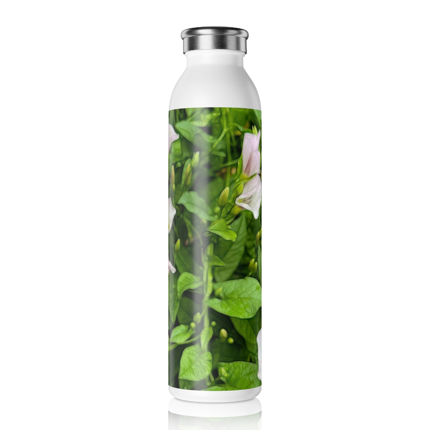 Morning Glories Slim Water Bottle, Eco-Friendly Hydration, Gardening Gift, Reusable Drinkware, Spring Accessories, Nature Lover's Gift