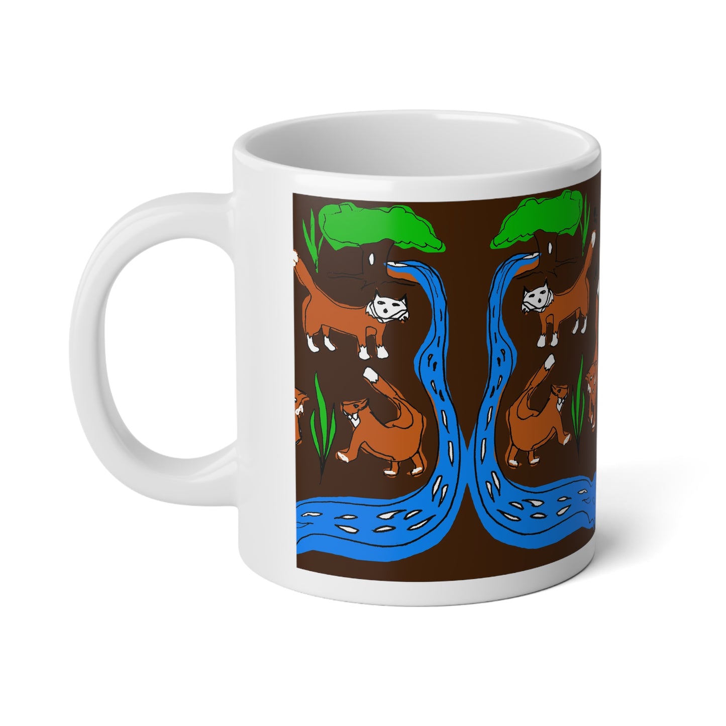 Foxes Pattern Jumbo Mug - Cozy Gift for Pet Lovers, Unique Coffee Cup, nature Lover's Special Occasion, Home & Kitchen Decor