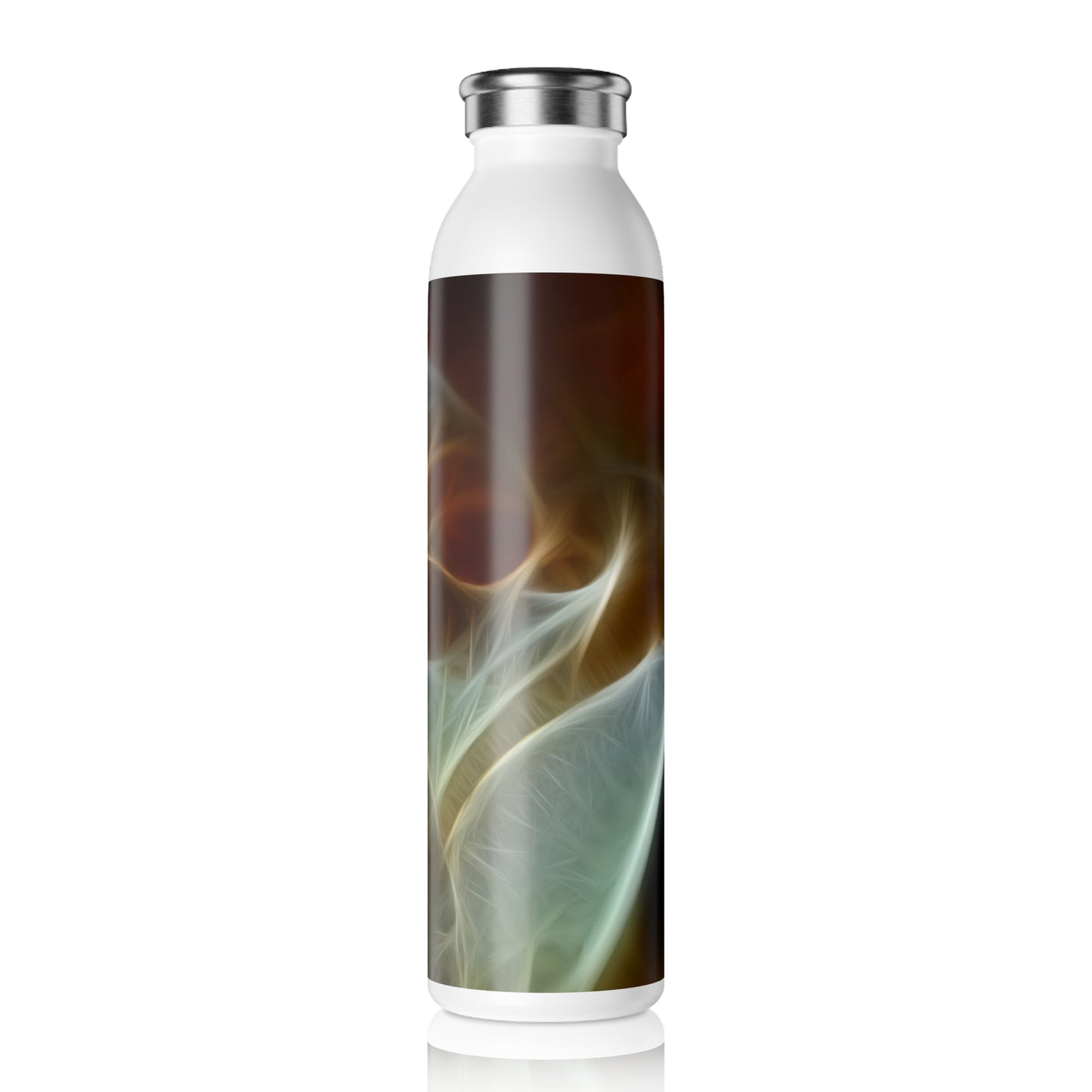 Cream and Amber Rose Water Bottle, Slim Water Bottle, Travel Mug, Yoga Essential, Eco-Friendly Hydration, Unique Gift