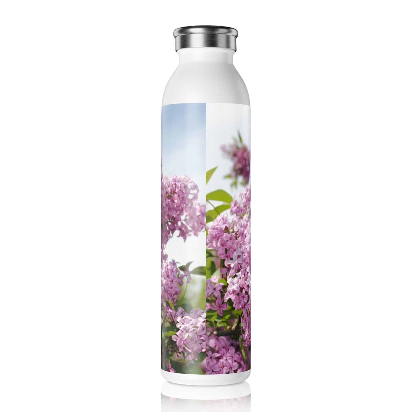 Lilacs Slim Water Bottle - Perfect for Outdoors, Fitness, Gifts, Sustainable Living, Eco-Friendly Hydration