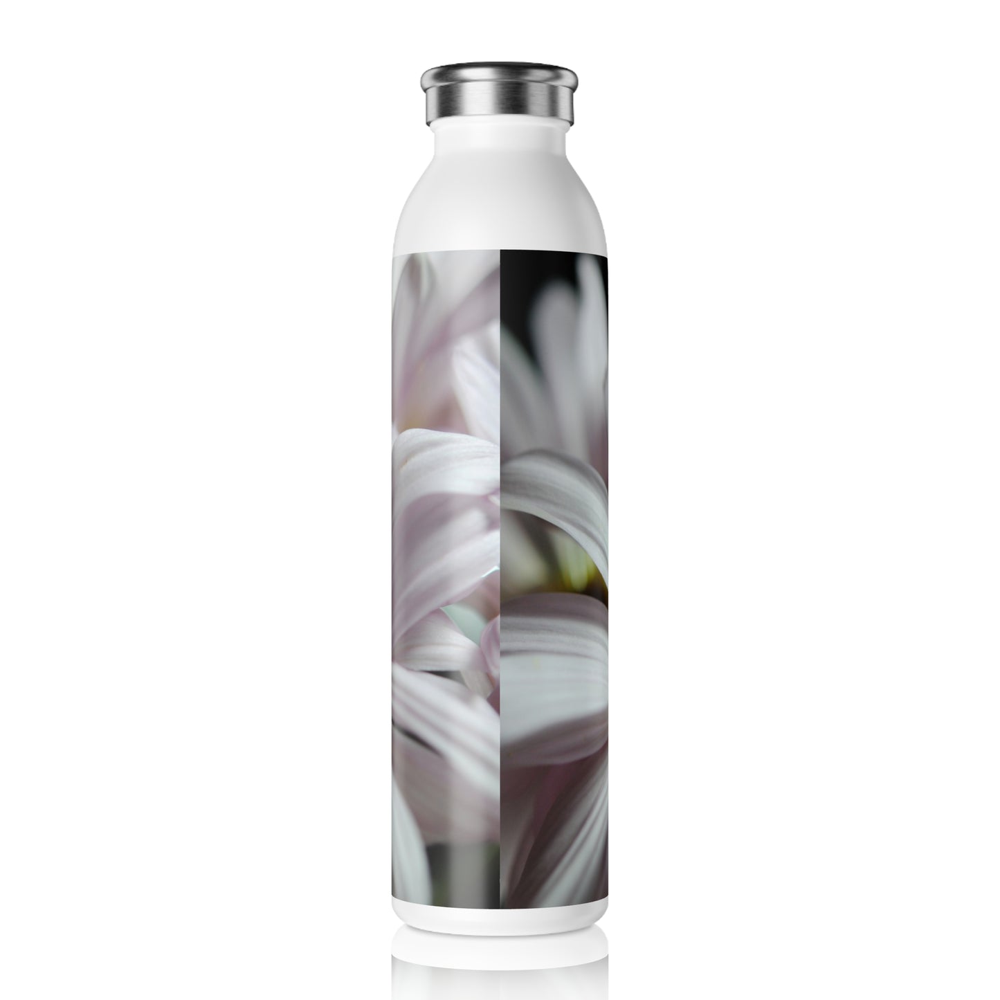 Light Lavender Daisies Slim Water Bottle, Eco-Friendly Drink Bottle, Travel Water Flask, Gift for Nature Lovers, Yoga Accessory
