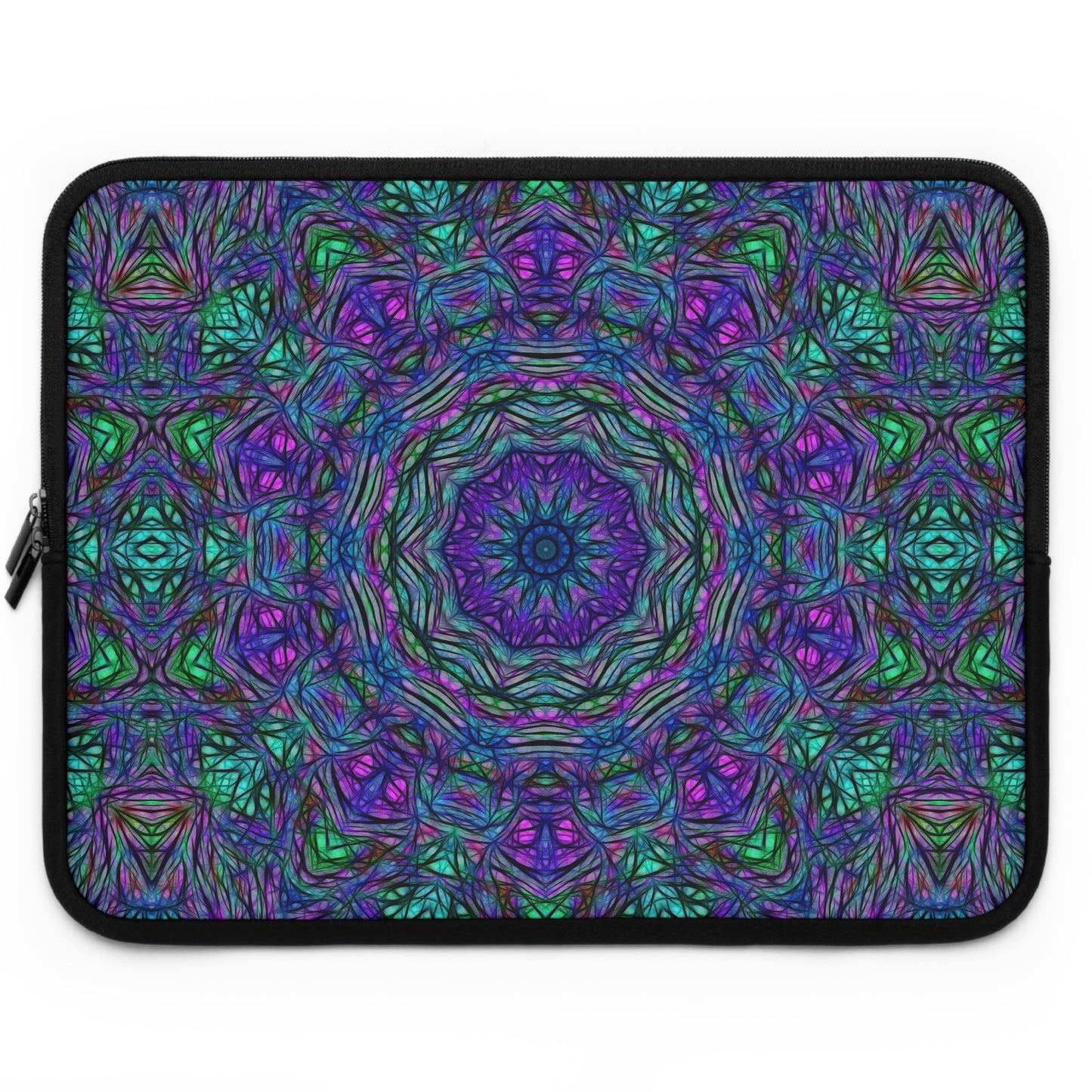Blue Green Purple Kaleidoscope Laptop Sleeve