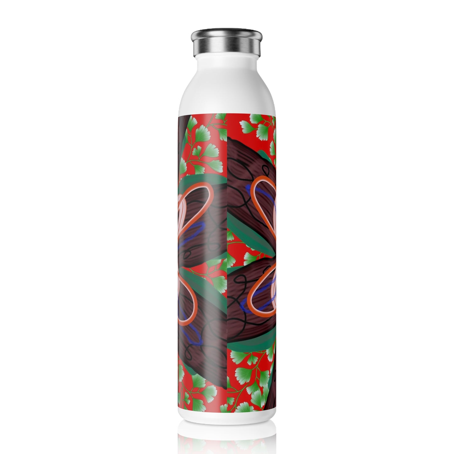 Fantasy Flower No 6 Slim Water Bottle | Floral Design, Eco-Friendly, Gift for Her, Fitness, Hydration Companion, Travel Mug