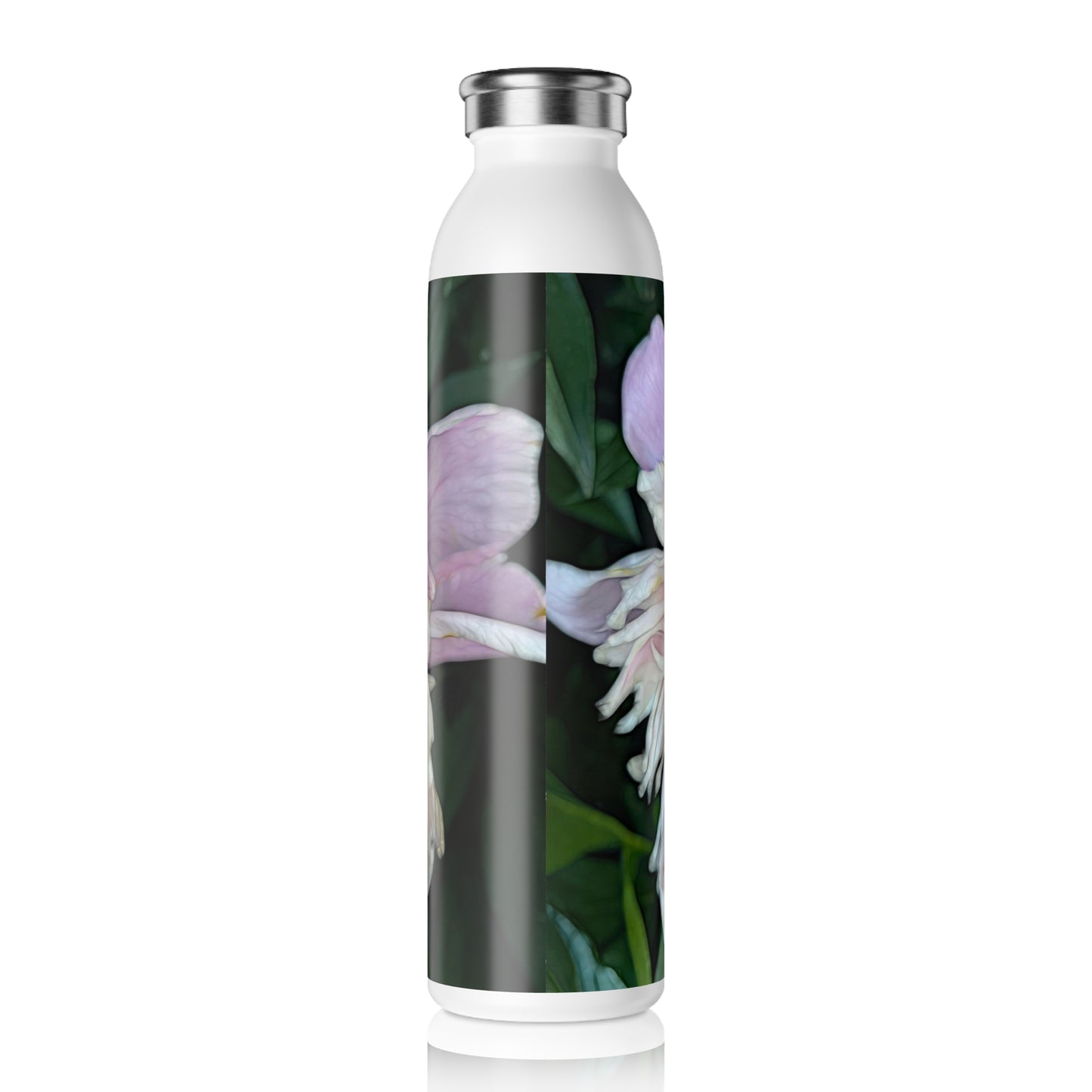 June Peony Slim Water Bottle | Elegant Hydration for Nature Lovers, Eco-Friendly, Gift for Her, Travel Mug, Flower Decor