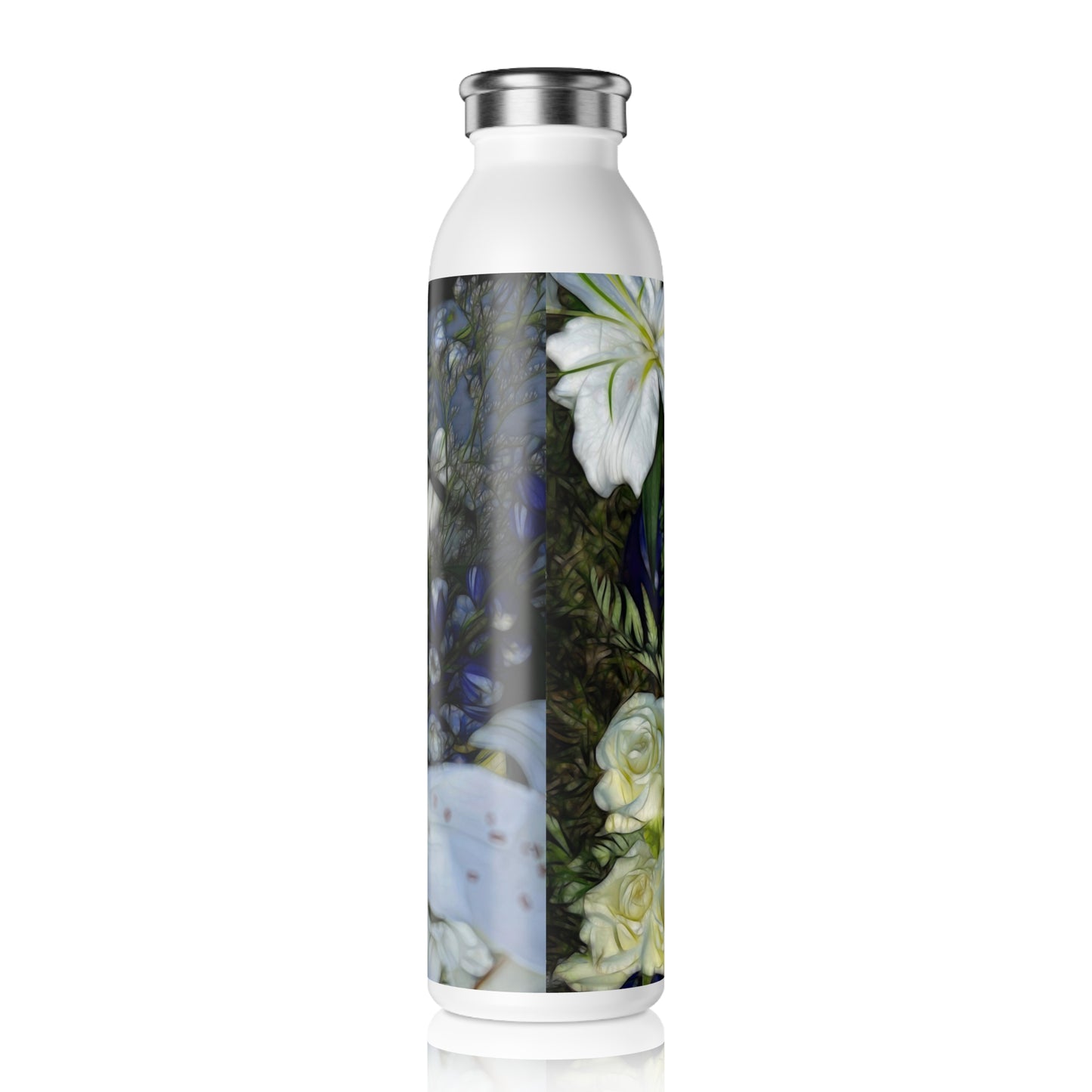 November Flowers 2 Slim Water Bottle | Elegant Hydration for Every Occasion, Eco-Friendly Travel Mug, Stylish Gift, Reusable Drink Container