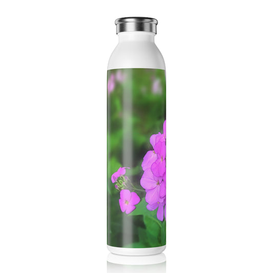 Slim Water Bottle — Pink Wildflowers Stainless Steel Bottle (Slim)