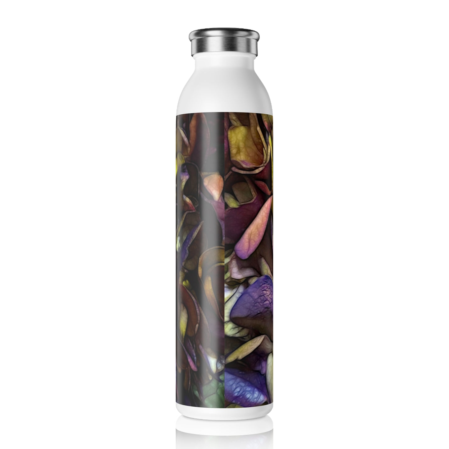 October Flowers 4 Slim Water Bottle - Stylish Hydration on the Go
