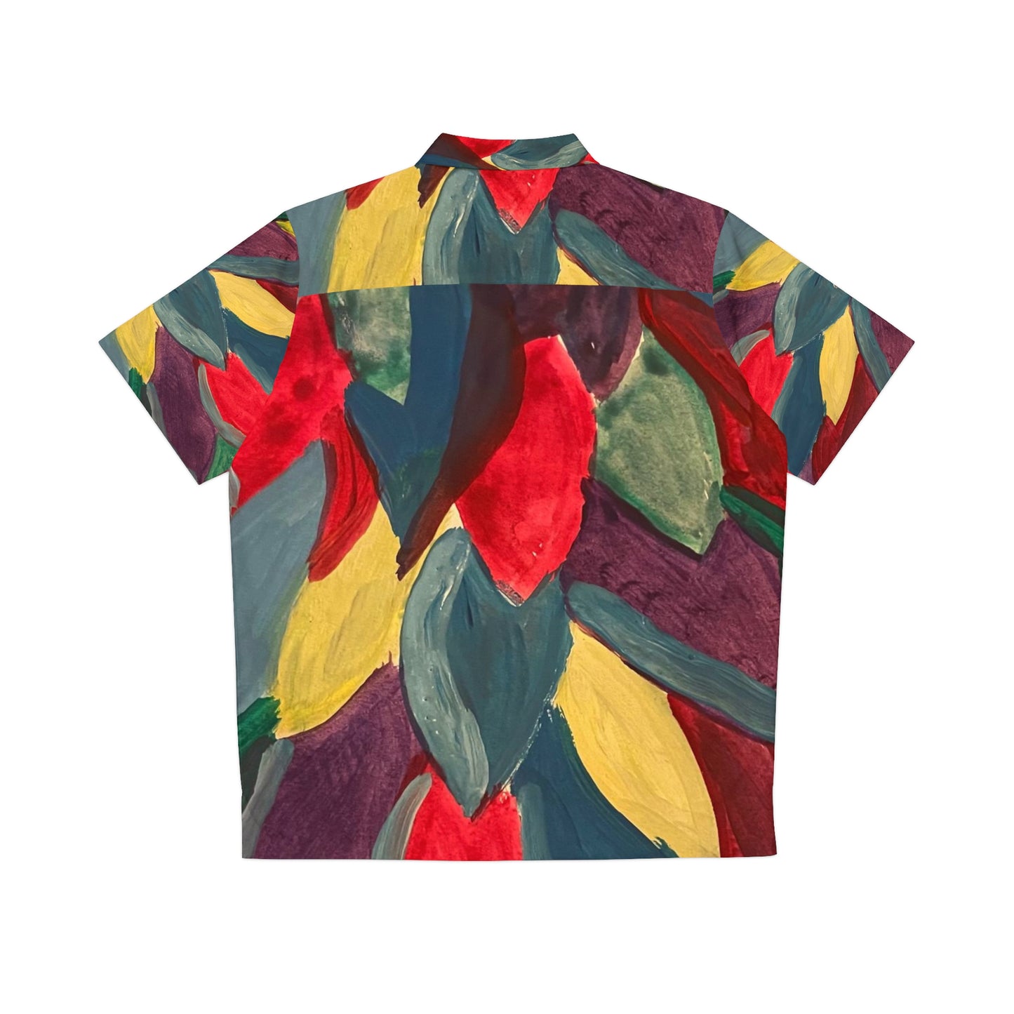 Colorful Watercolor Leaves Men's Hawaiian Shirt (AOP)