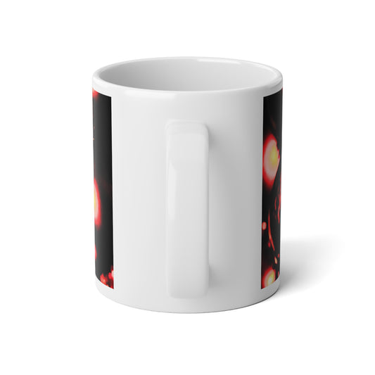 20oz Jumbo Mug — Red Glitter Bokeh Nightscape