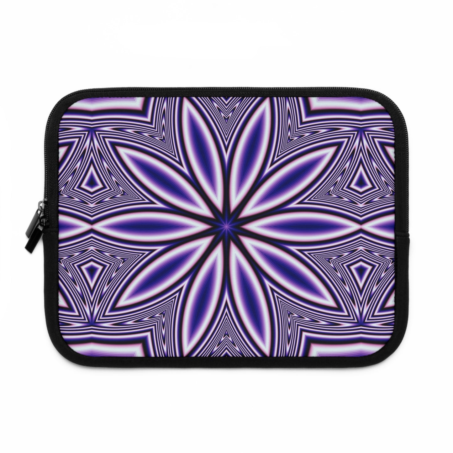 Blue Fractal Kaleidoscope Laptop Sleeve