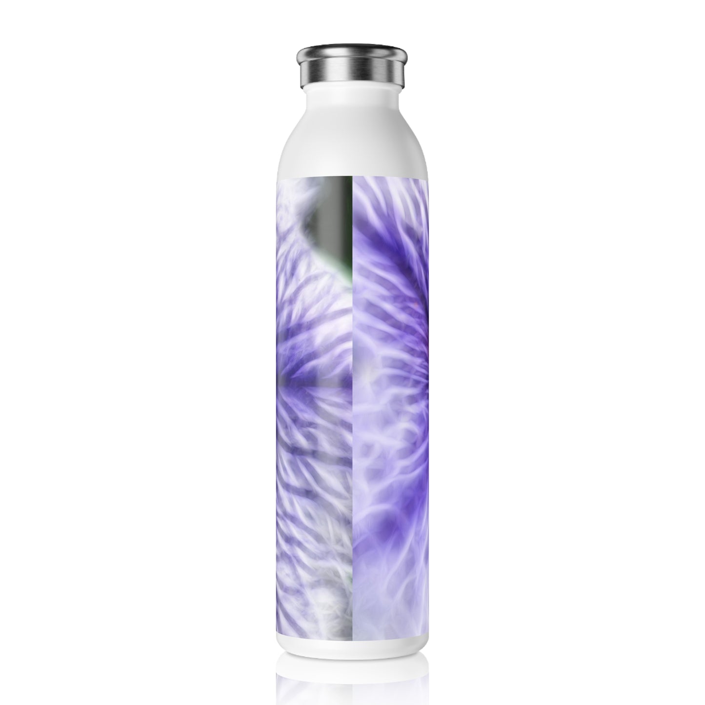 Purple Pansy Slim Water Bottle — Abstract Bloom Insulated Bottle