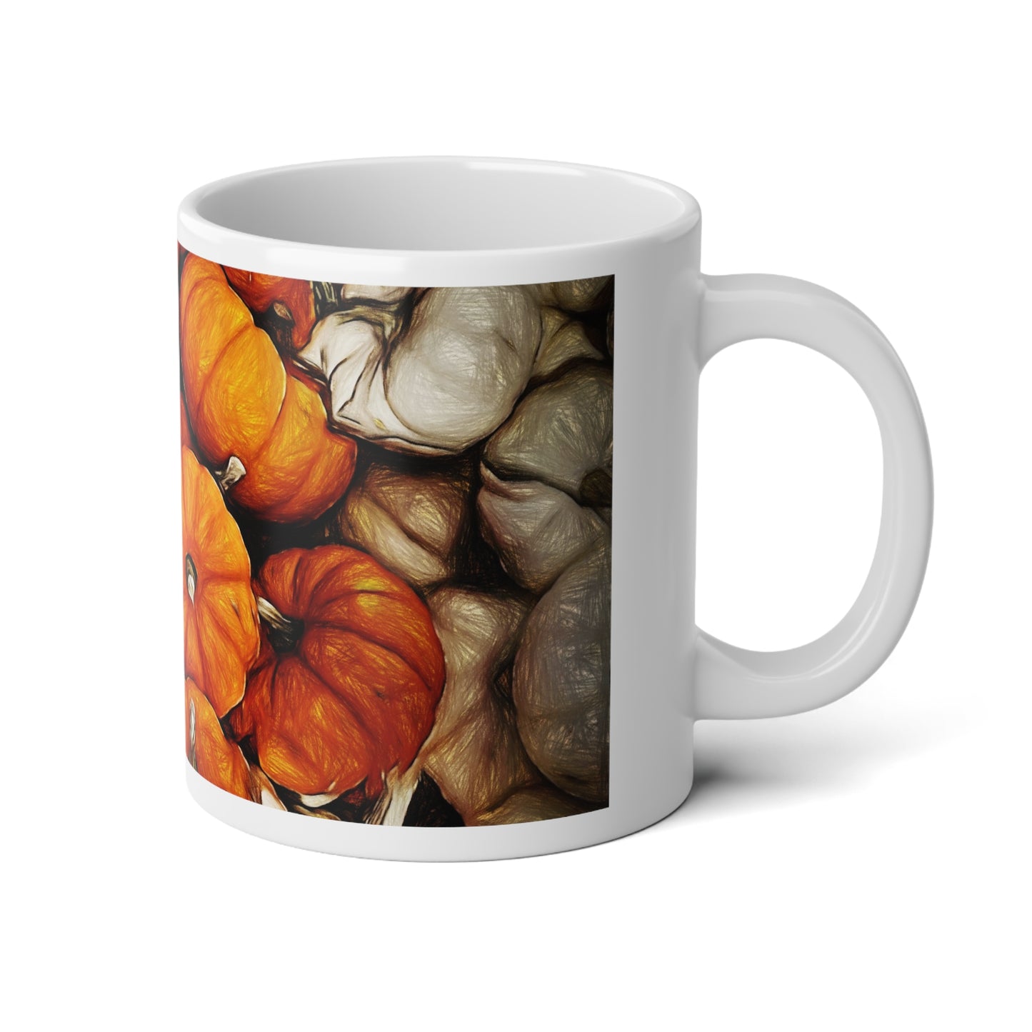 Fall Pumpkin Jumbo Mug - 20oz Coffee Cup for Autumn Lovers