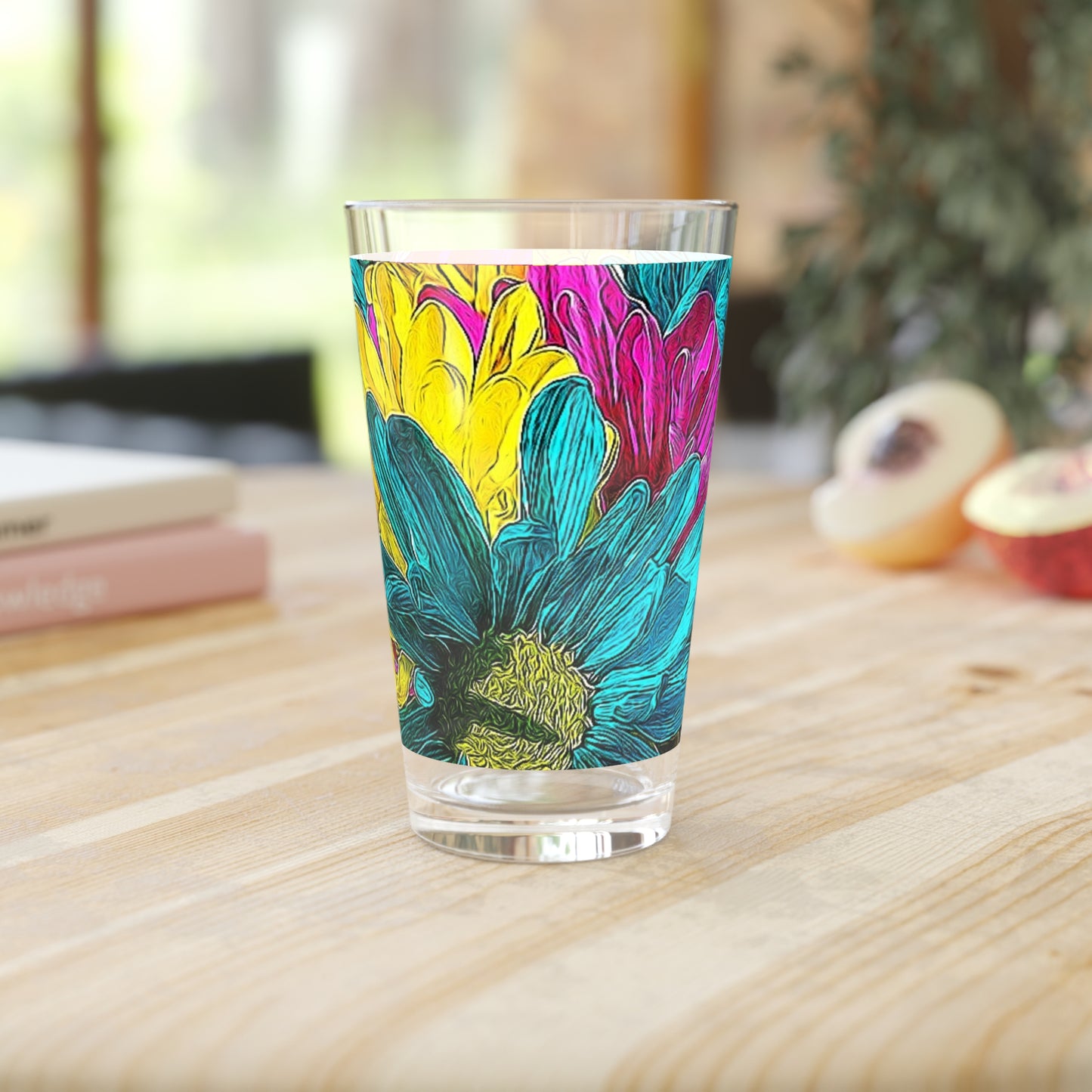 Colorful Daisies Pint Glass, 16oz