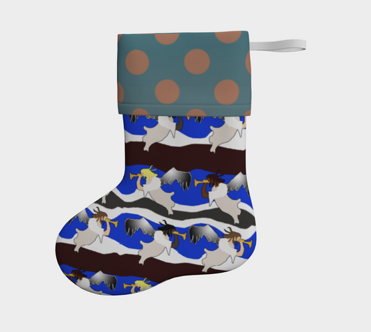 Angel and Denim Polkadots Christmas Stocking