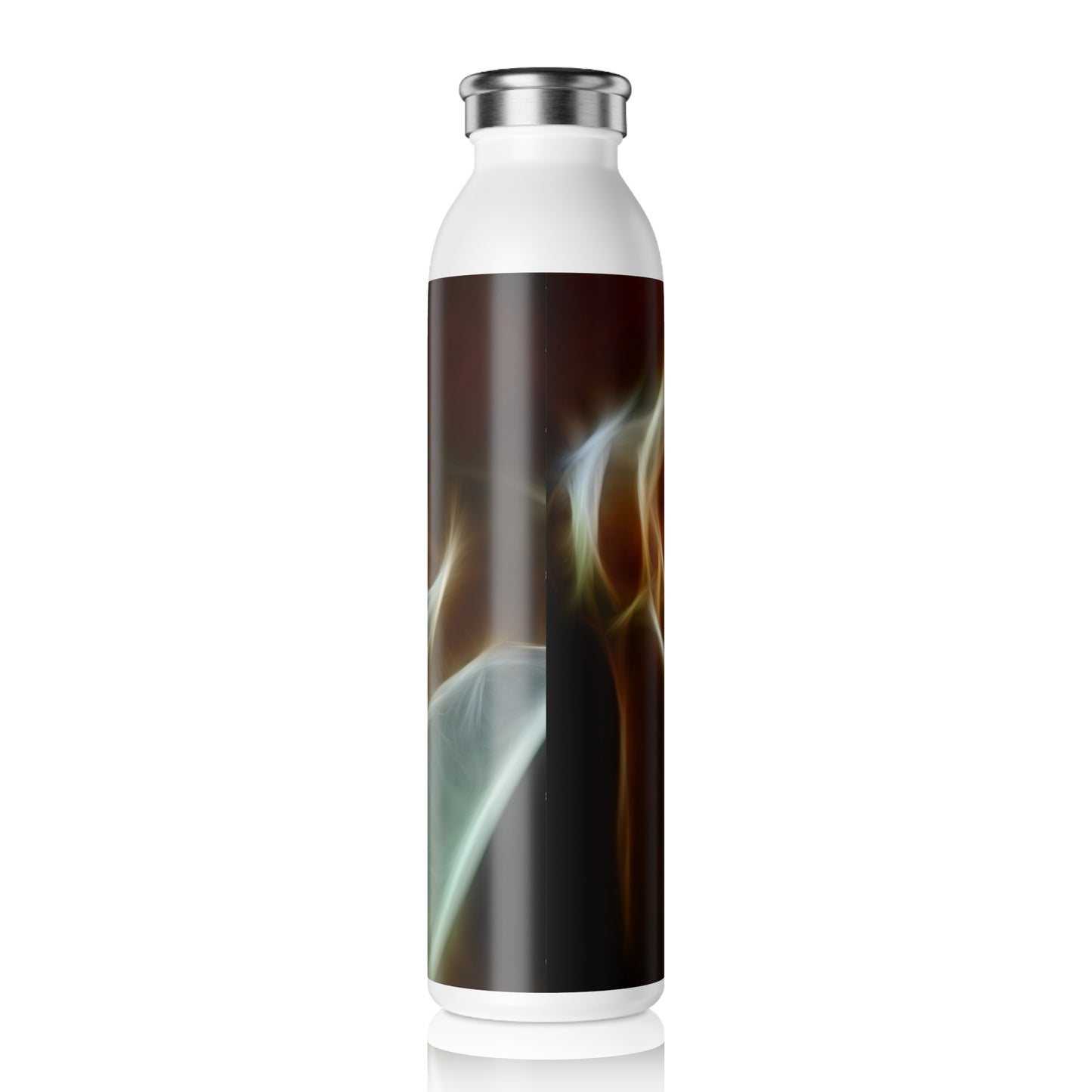 Cream and Amber Rose Water Bottle, Slim Water Bottle, Travel Mug, Yoga Essential, Eco-Friendly Hydration, Unique Gift