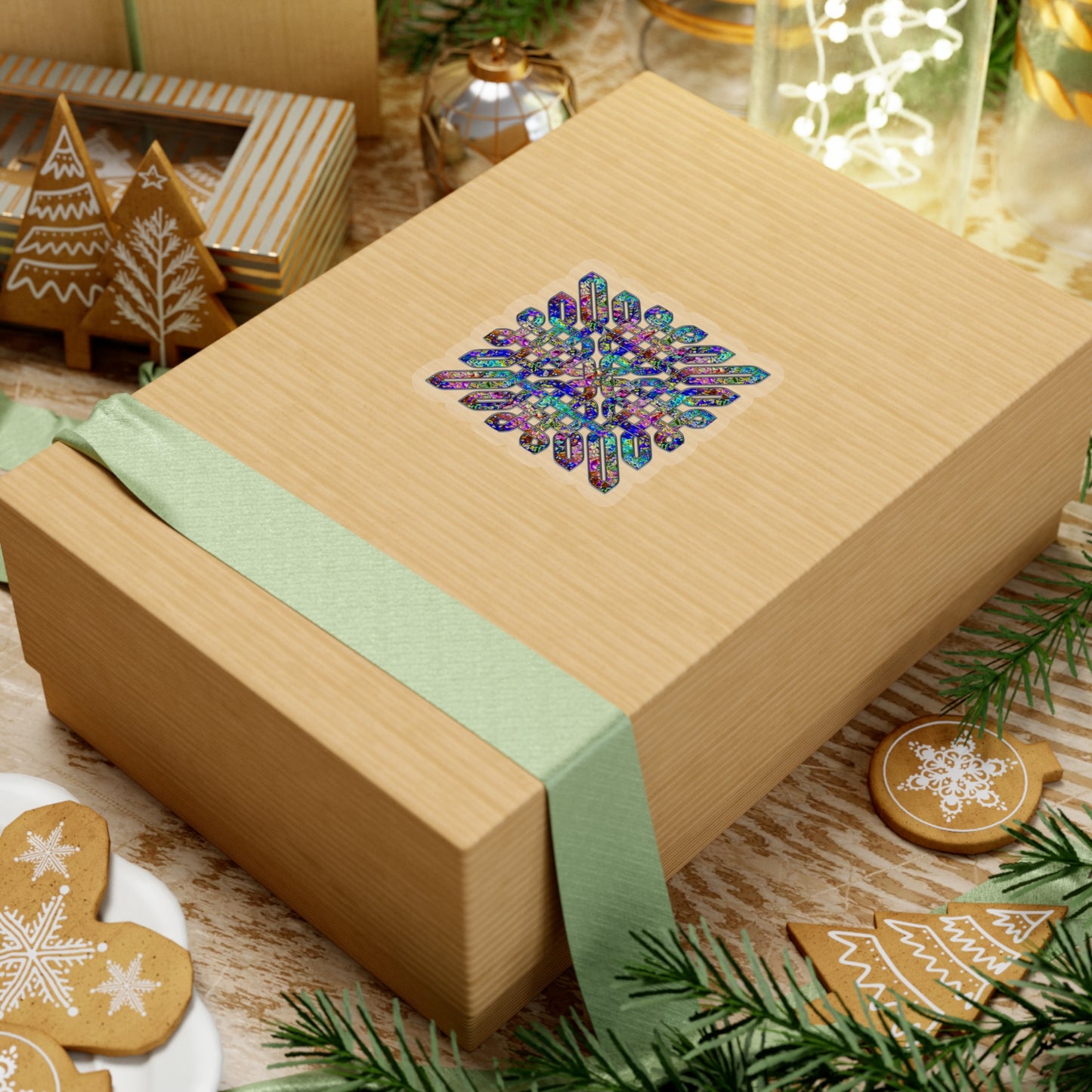 Dichroic Celtic Knot Kiss-Cut Stickers
