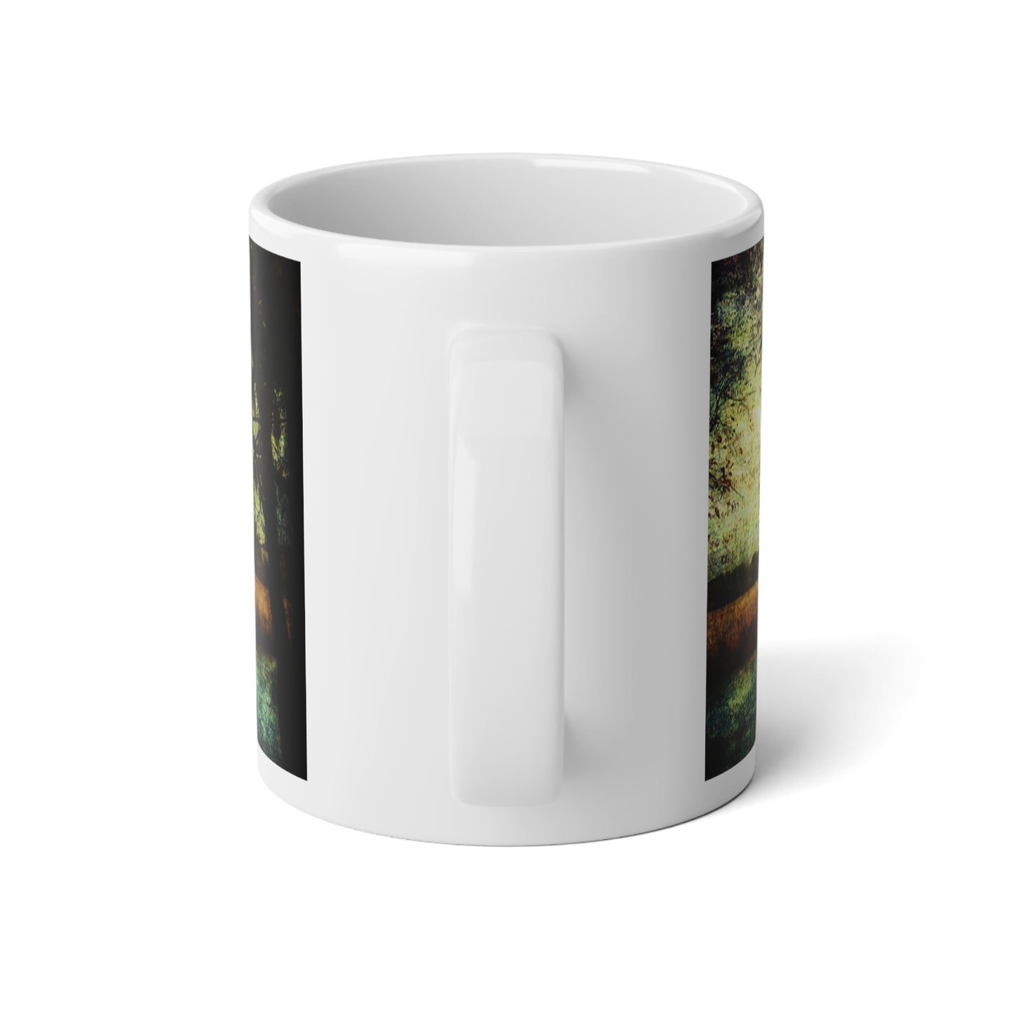 Reading By Marsh Lake Jumbo Mug - Serene Landscape, 20oz Coffee Cup, Perfect for Coffee Lovers, Home Decor, Gift for Nature Enthusiasts