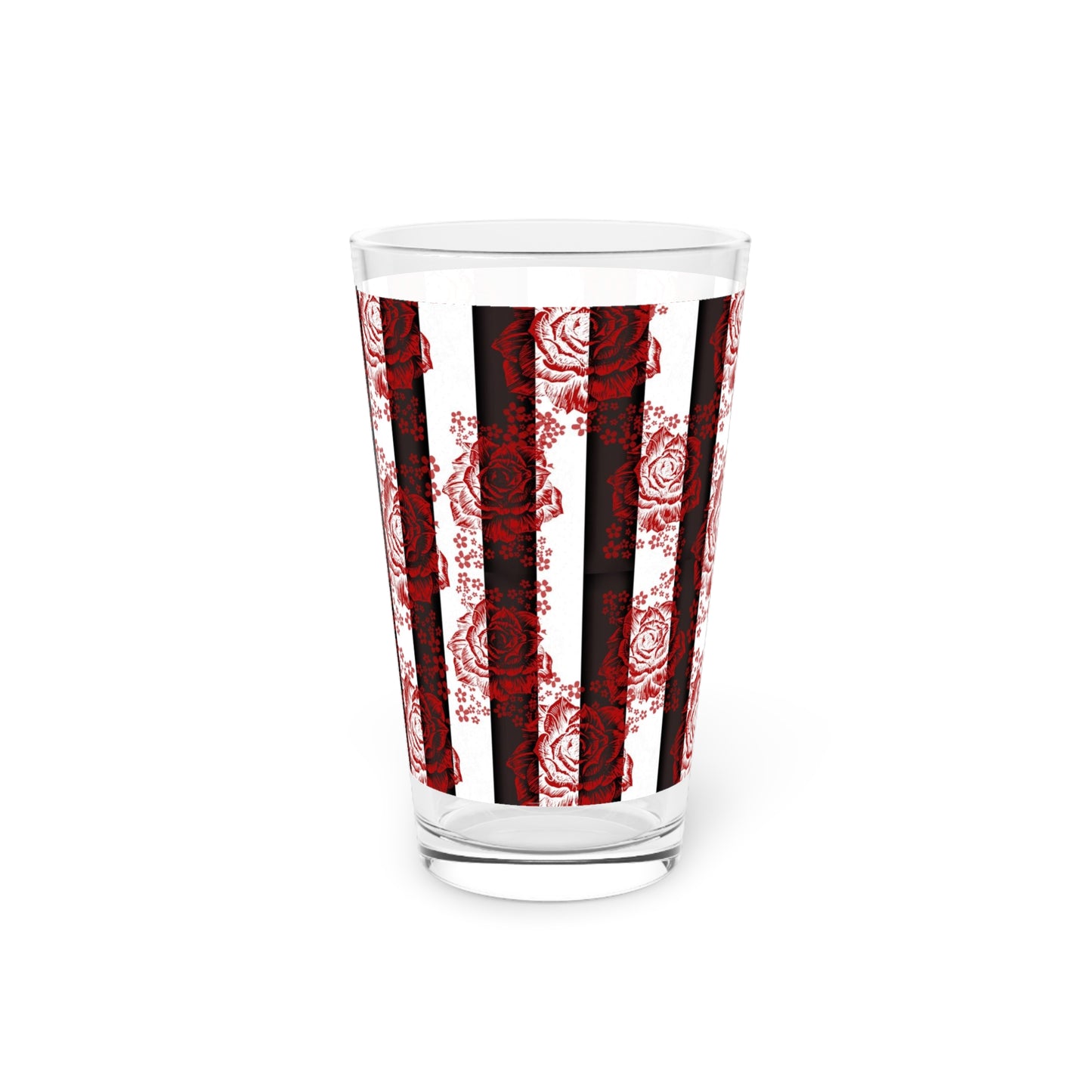 Roses and Stripes Pint Glass, 16oz