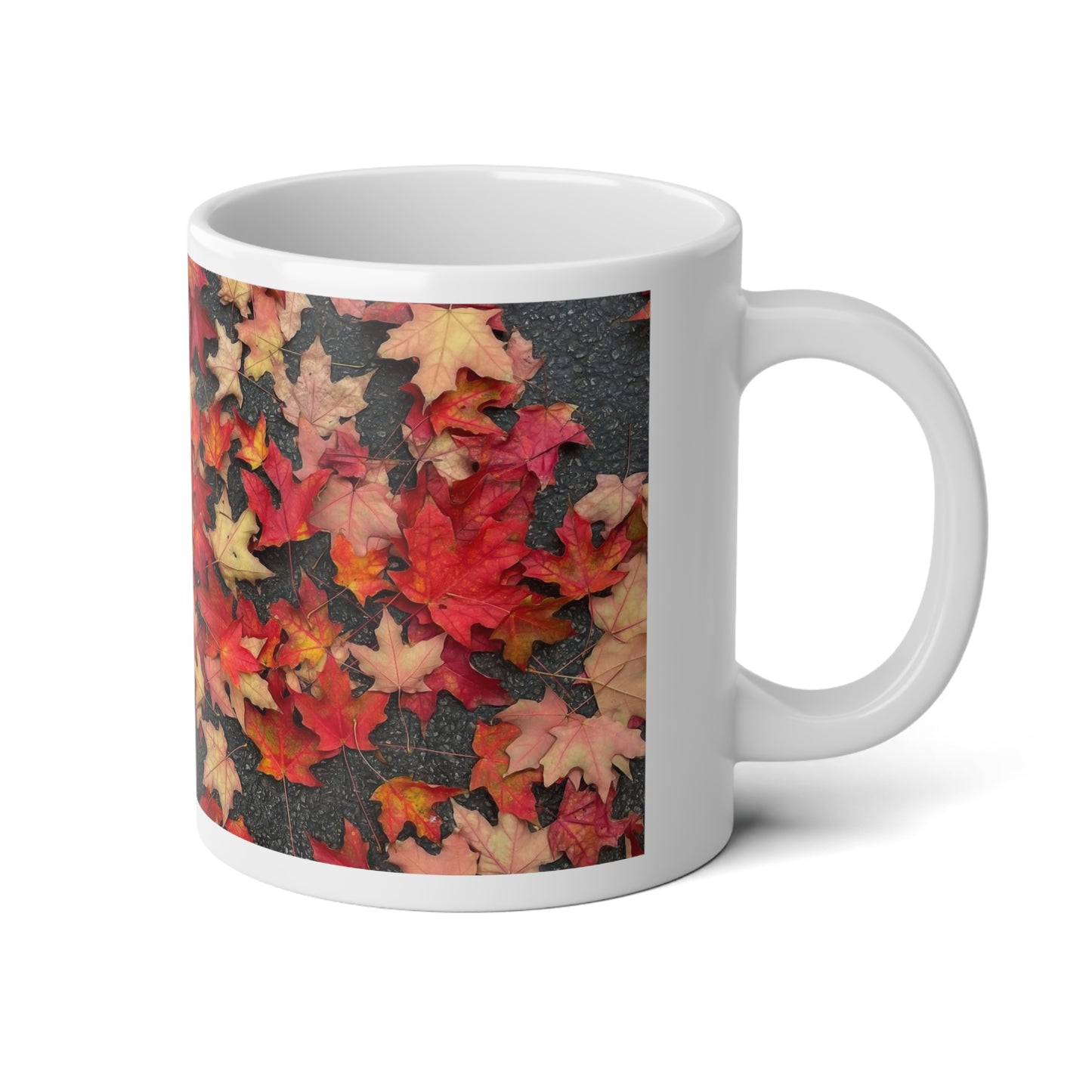 Maple Leaves In October Jumbo Mug | Cozy Autumn Vibe Coffee Cup, 20oz, Perfect for Pumpkin Spice Season, Gift for Fall Lovers, Home Decor