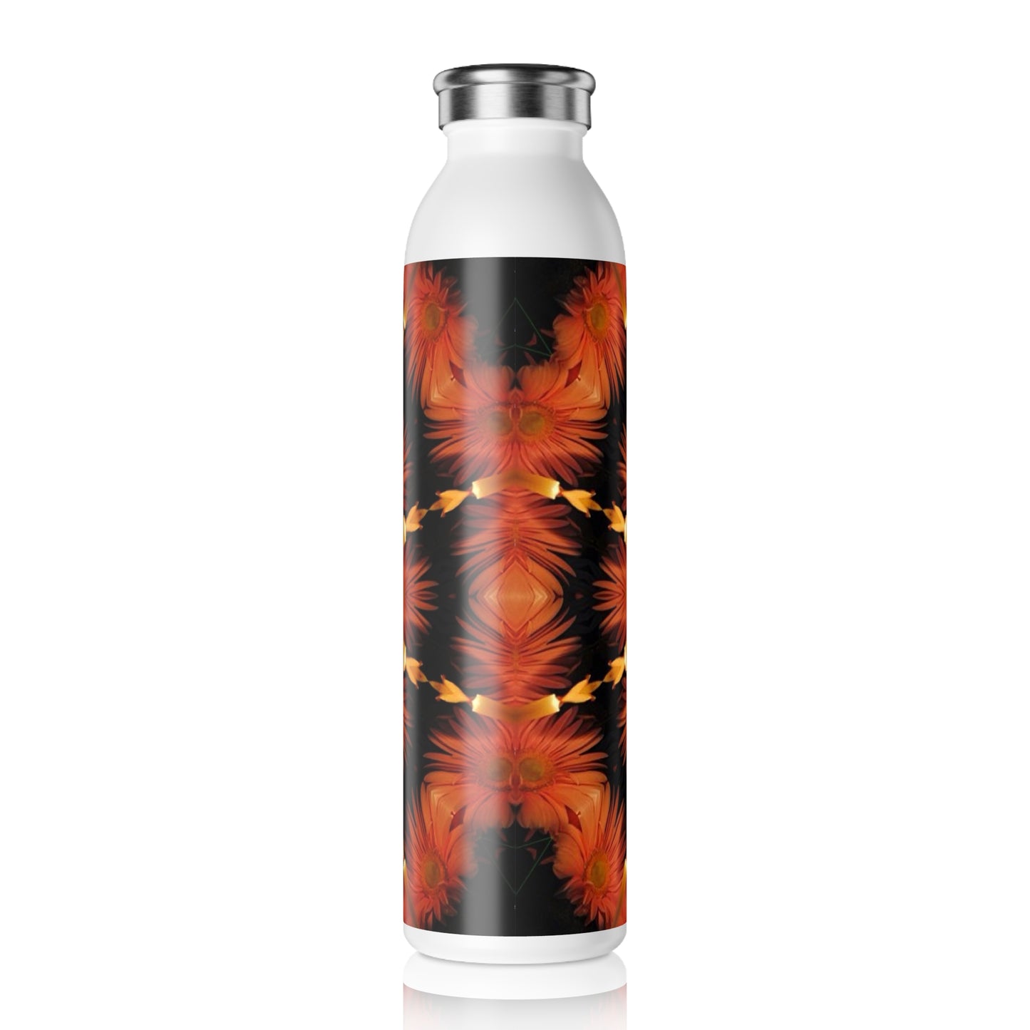 Candle Flower Kaleidoscope Slim Water Bottle | Stylish Hydration for Yoga, Travel, Gifts, and Daily Use