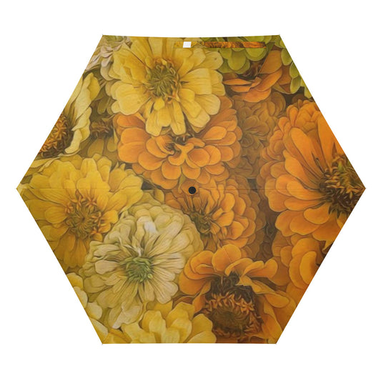 Yellow Zinnias Fully Auto Open & Close Umbrella Printing Outside