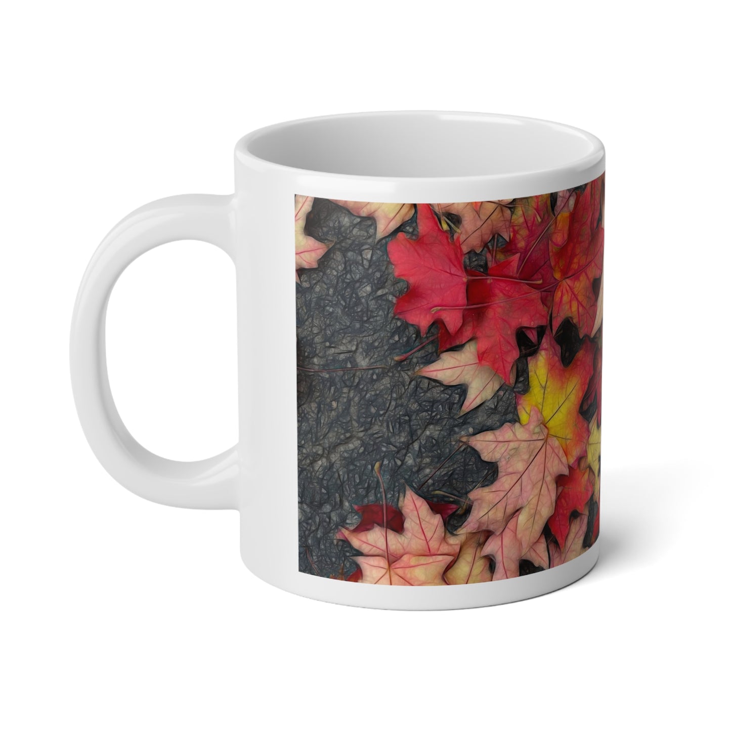 Maple Leaves In October 3 Jumbo Mug | Cozy Coffee Cup for Fall, Thanksgiving Gift, Seasonal Kitchen Decor, Nature Lover's Mug