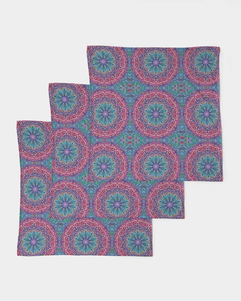 Blue Red Snowflake Kaleidoscope Bandana Set