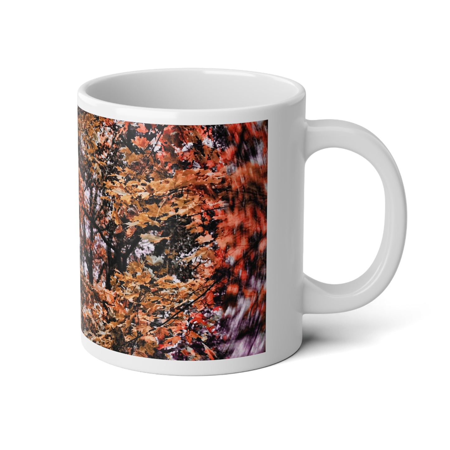 Fall Windy Leaves Jumbo Mug, Cozy Coffee Cup for Fall, 20oz Floral Drinkware, Perfect Gift for Tea Lovers, Seasonal Home Decor