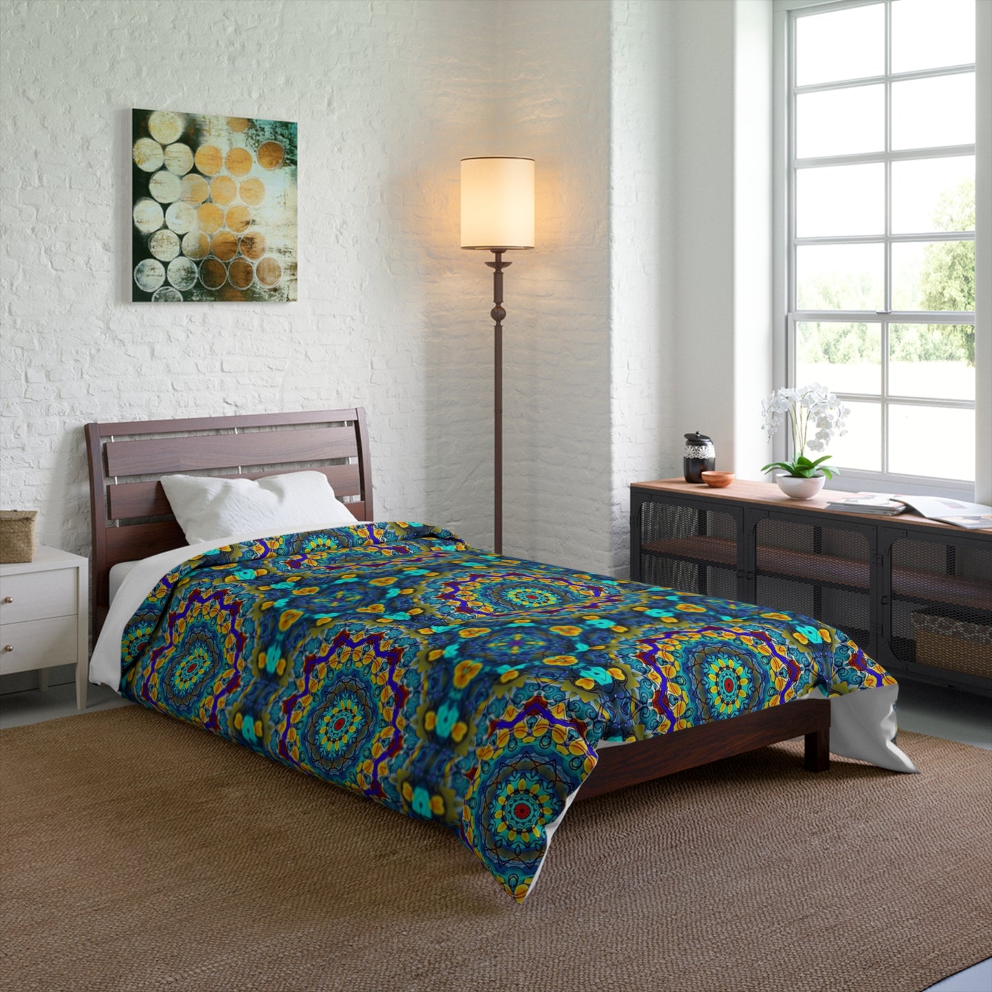Bohemian Mandala Comforter — Colorful Kaleidoscope Bedding