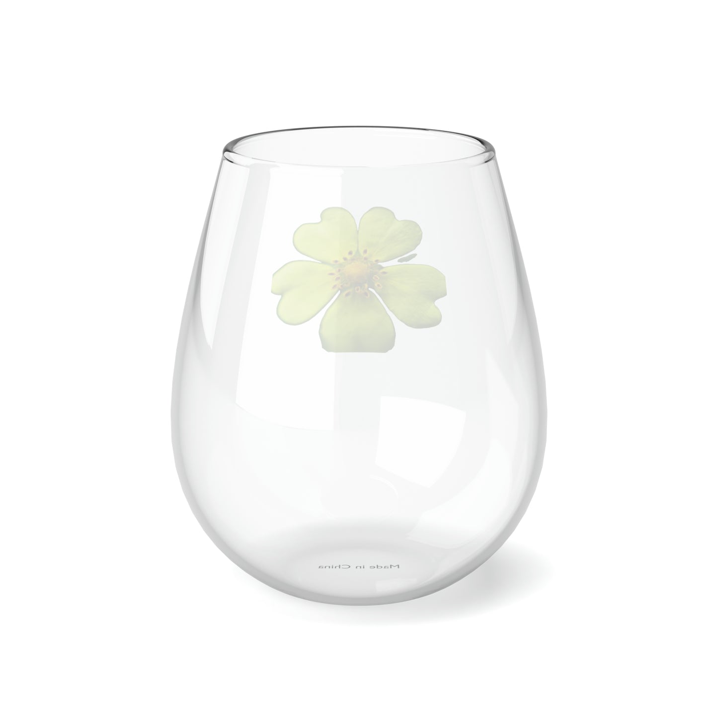 Yellow Wildflower Stemless Wine Glass, 11.75oz