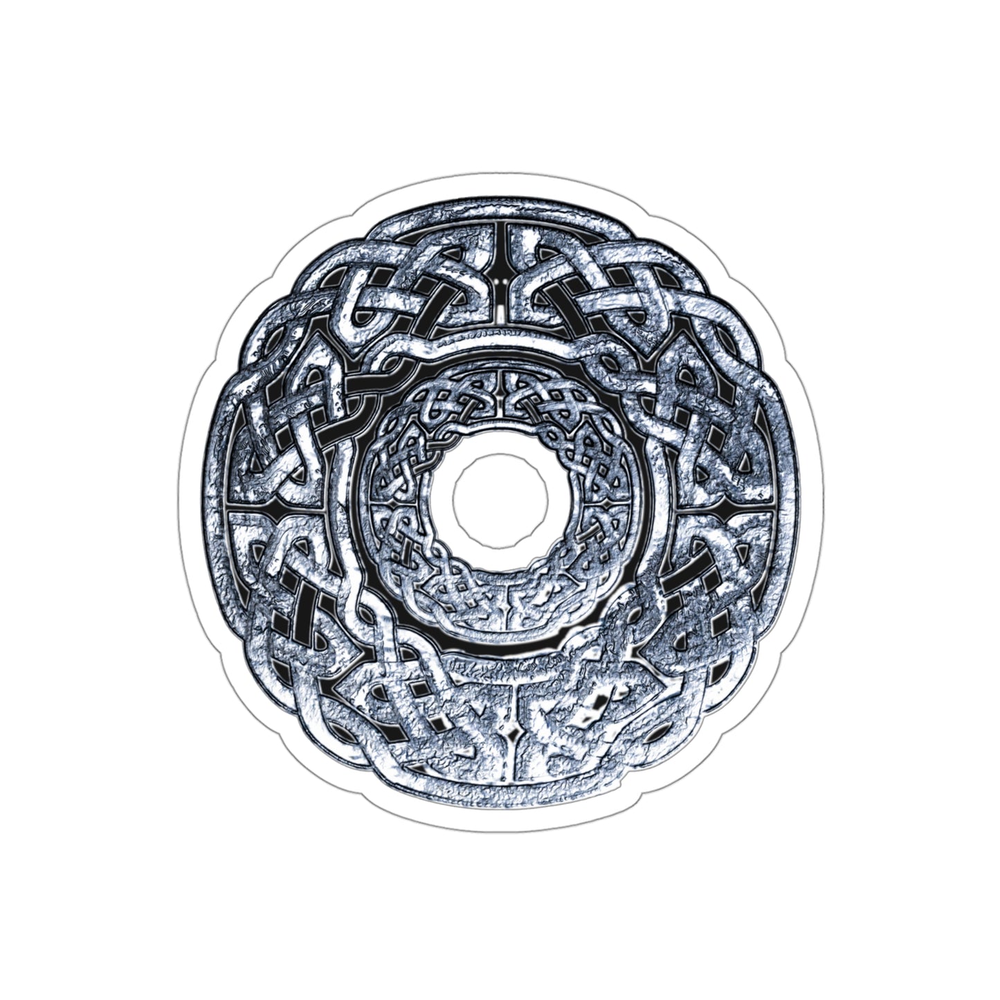 Silver Celtic Knot Circle Kiss-Cut Stickers