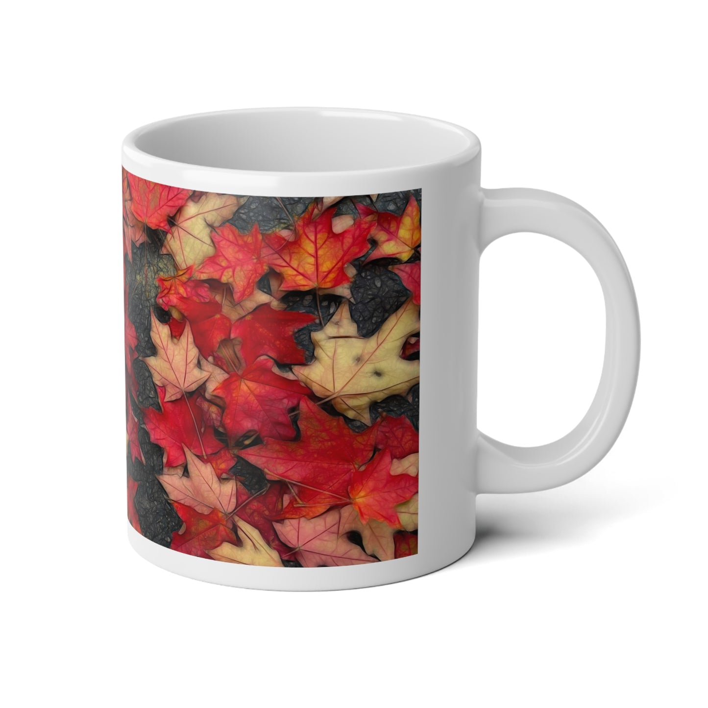 Maple Leaves in October 2 Jumbo Mug - 20oz Coffee Cup, Fall Decor, Seasonal Gift, Cozy Drinkware, Thanksgiving Mug