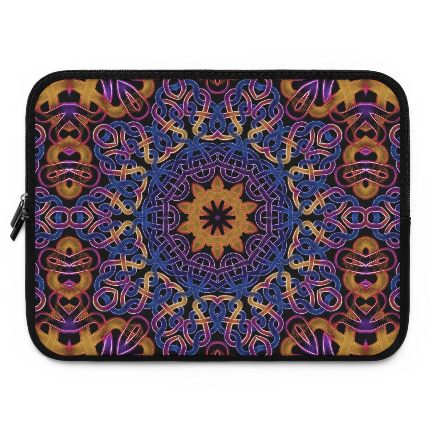 Blue Gold Celtic Kaleidoscope Laptop Sleeve