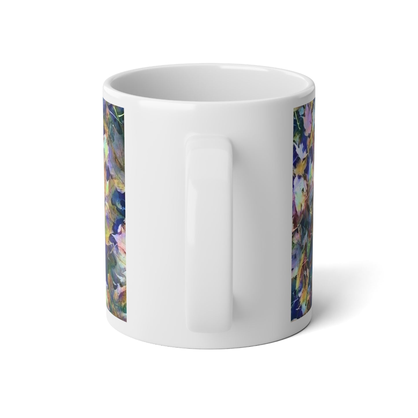 Late October Leaves Blue Jumbo Mug, 20oz Coffee Cup, Nature Lover Gift, Cozy Home Decor, Fall Theme, Perfect for Tea or Coffee