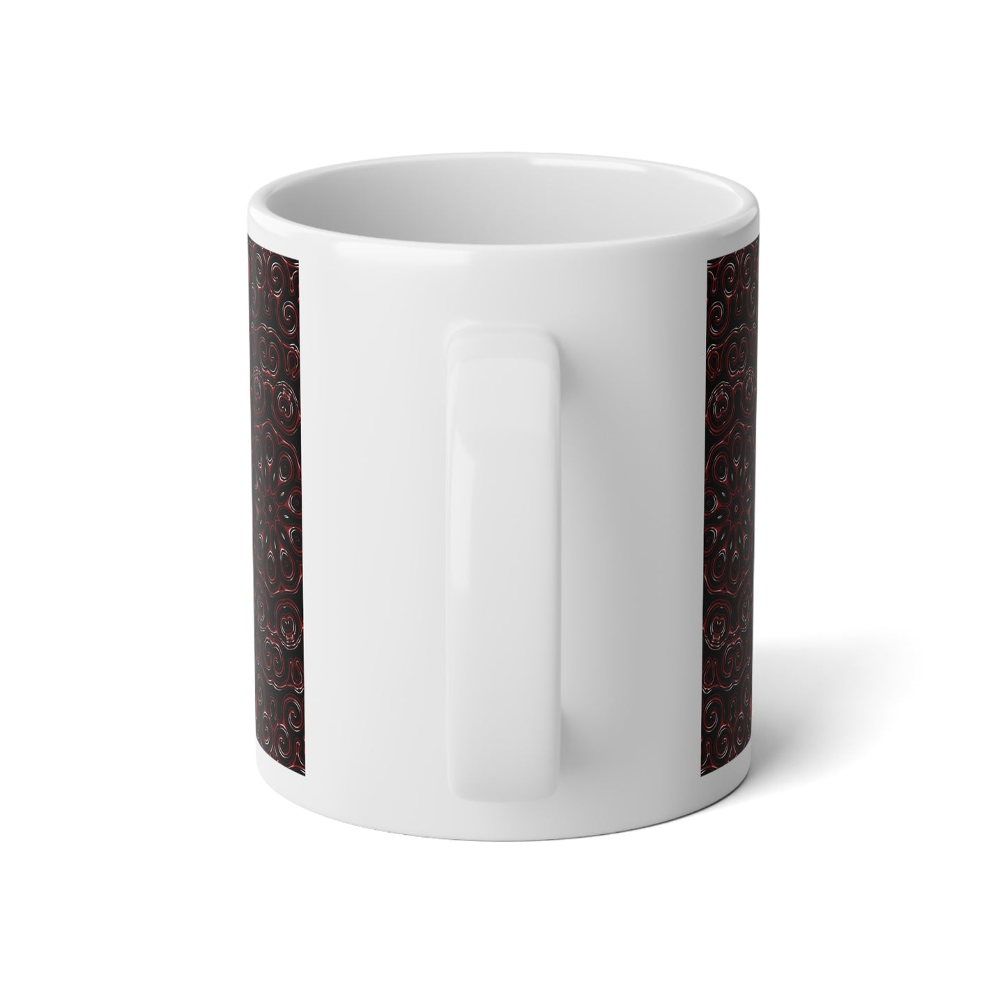 Red Swirl Kaleidoscope Jumbo Mug - 20oz Coffee Cup, Great for Gifts, Tea Lovers, Home Decor, Cozy Vibe, Unique Design