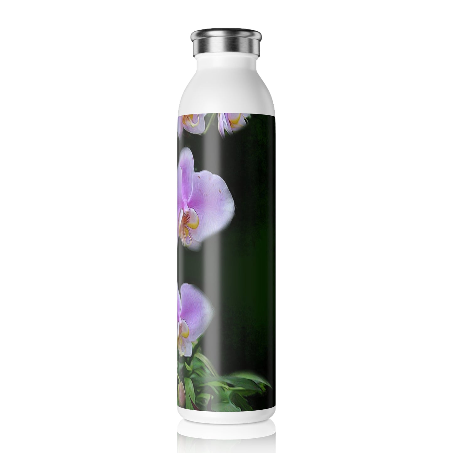 Outdoor Orchids Slim Water Bottle - Stylish Orchid Design, Eco-Friendly, Perfect for Fitness, Travel, Gifts, and Daily Hydration