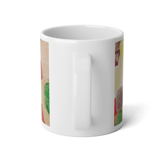 Candy Gumdrop Pattern Jumbo Mug — 20oz Colorful Gummy Candy Ceramic Coffee Cup