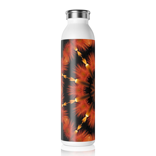 Floral Flame Slim Water Bottle — Autumn Kaleidoscope Design